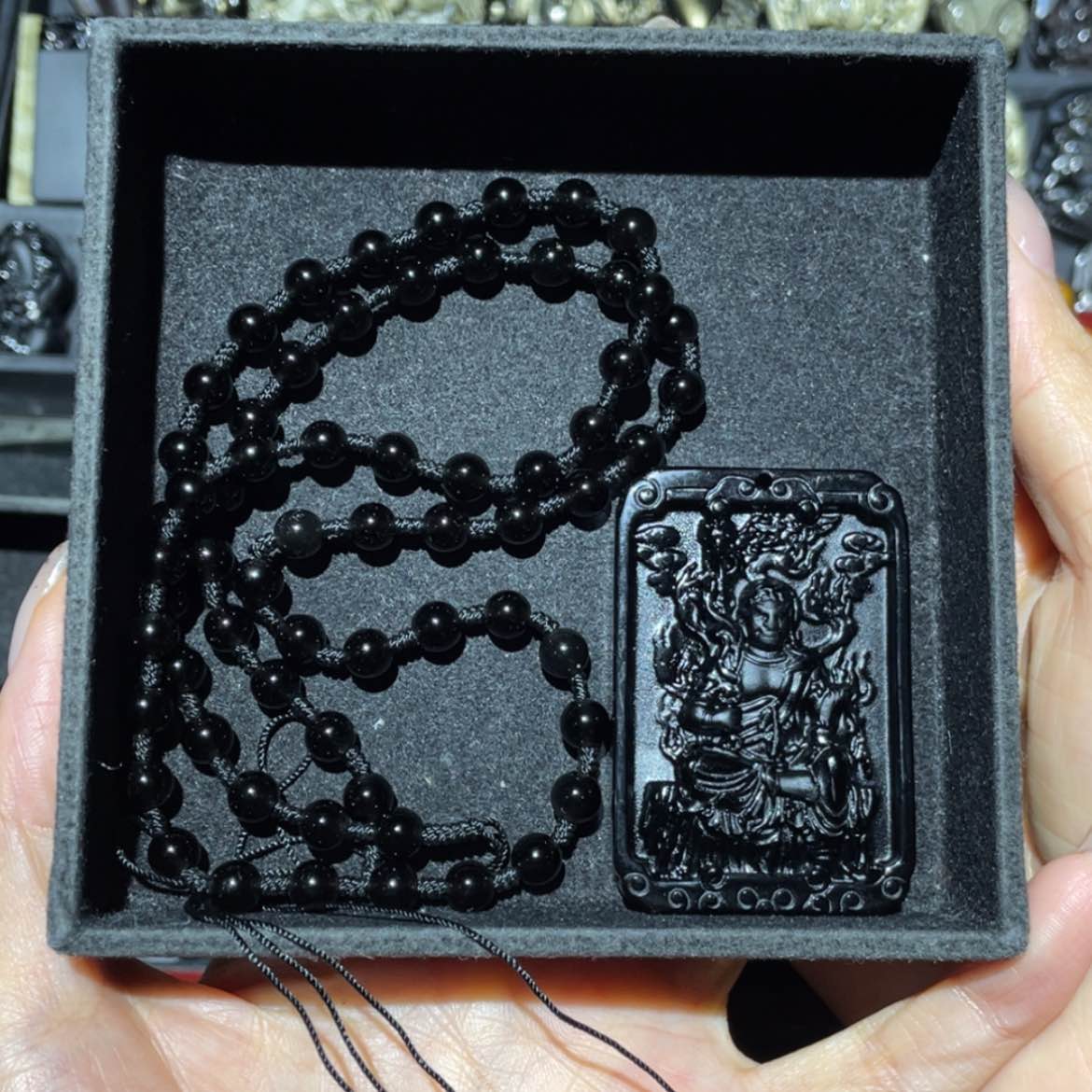 【闪购商品】未镶嵌黑曜岩套链璀***✨