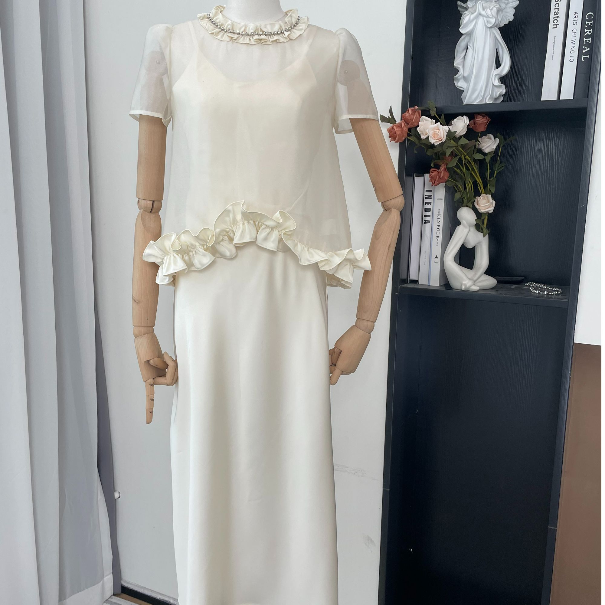 拉夏贝尔2025年夏季新款休闲百搭气质长袖上衣+半身裙 13277 JCK