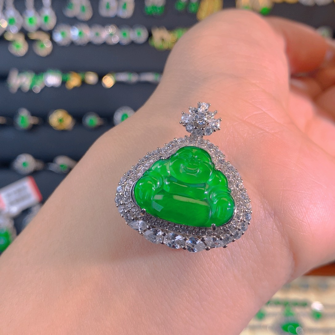 翡翠吊坠(不含链)银S925镶嵌我****@天然A货翡翠