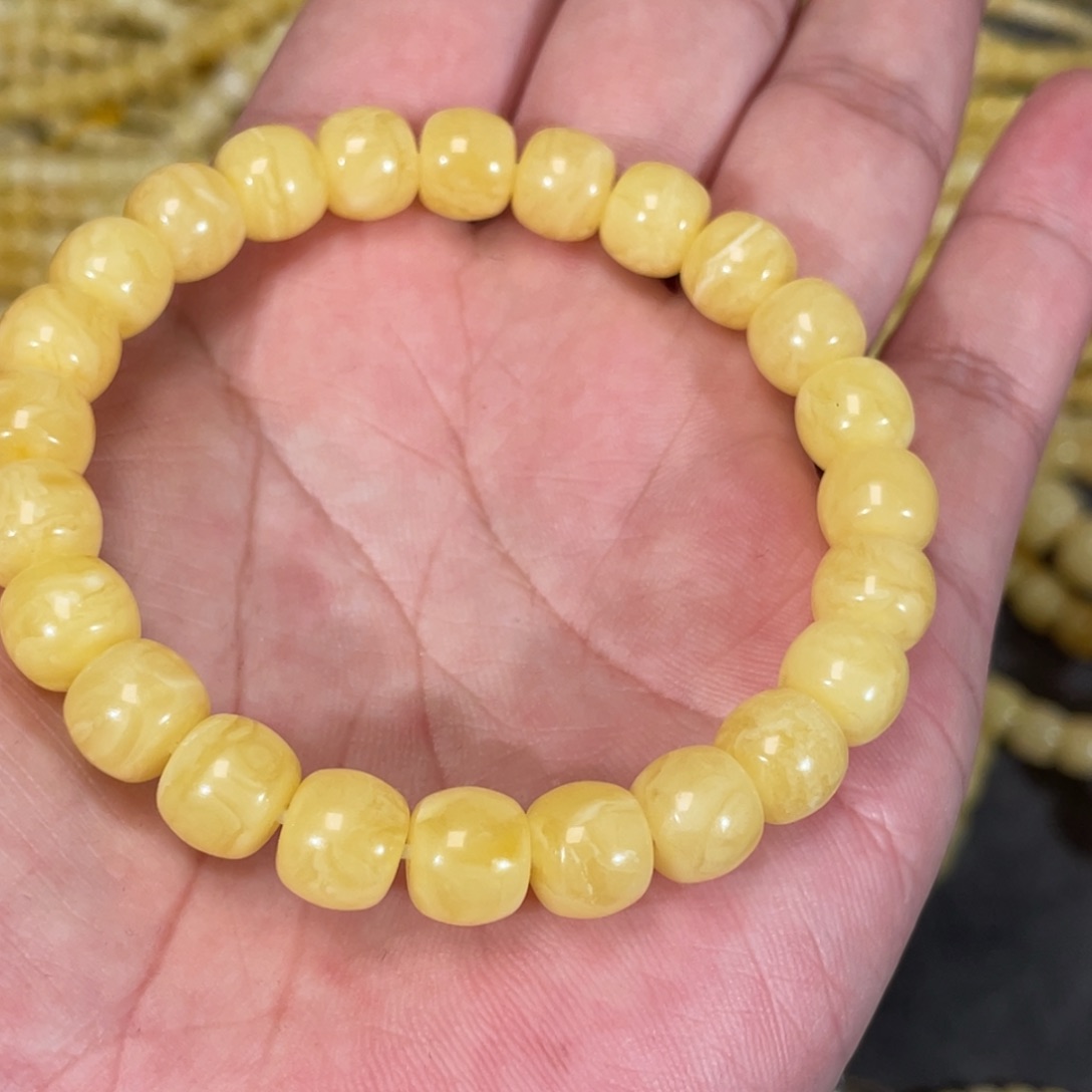 蜜蜡裸石未镶嵌蜜蜡手串9mm