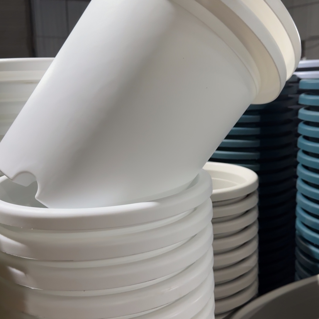 树脂四季盆7#无拖纯白3