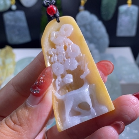 【闪购商品】颈饰未镶嵌翡翠鹿鹿