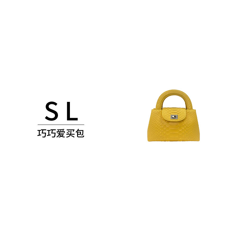 【巧巧专属】SL 2025上新蟒皮链条包包女士真皮斜挎包3431S