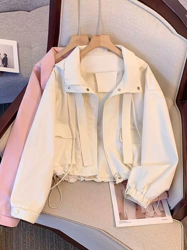 春秋女短款短外套女士工装冲锋衣宽松上衣甜辣千金风（下单非主图）