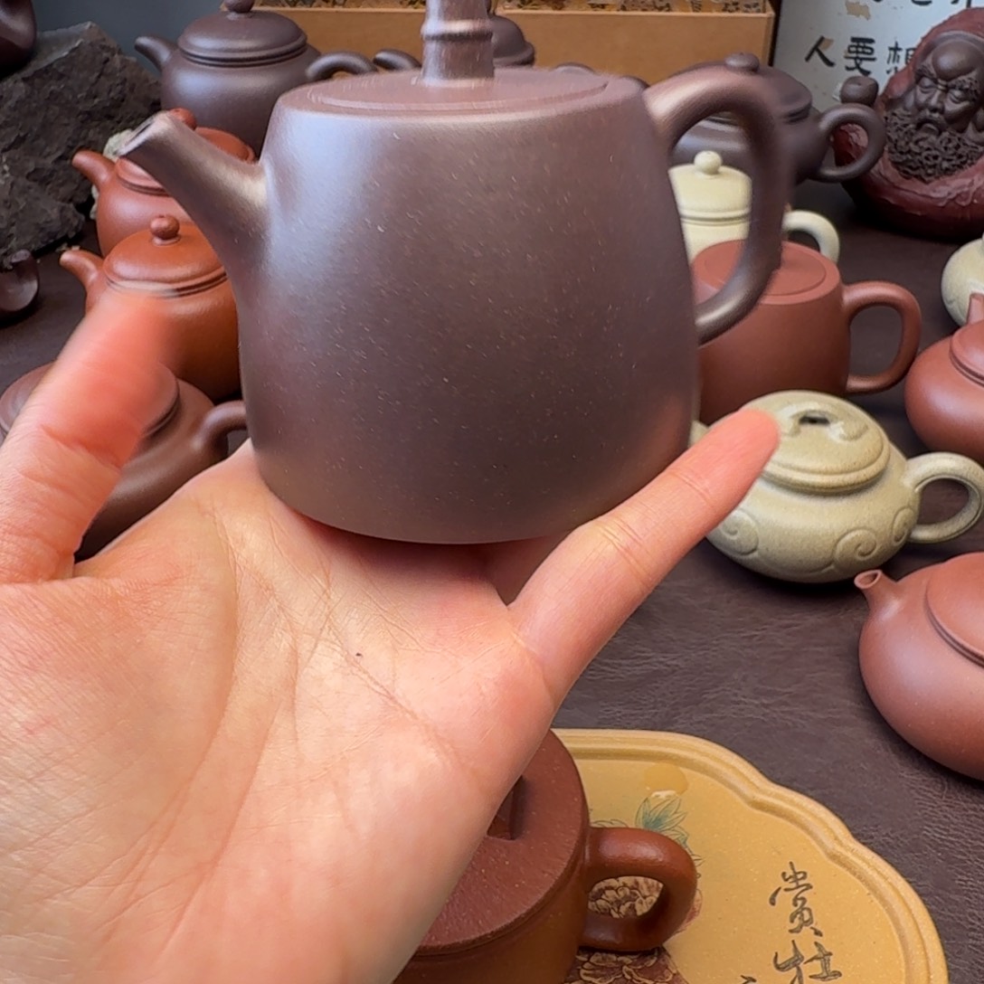 经****茶壶紫砂特练紫泥  汗铎  230微瑕  跳沙