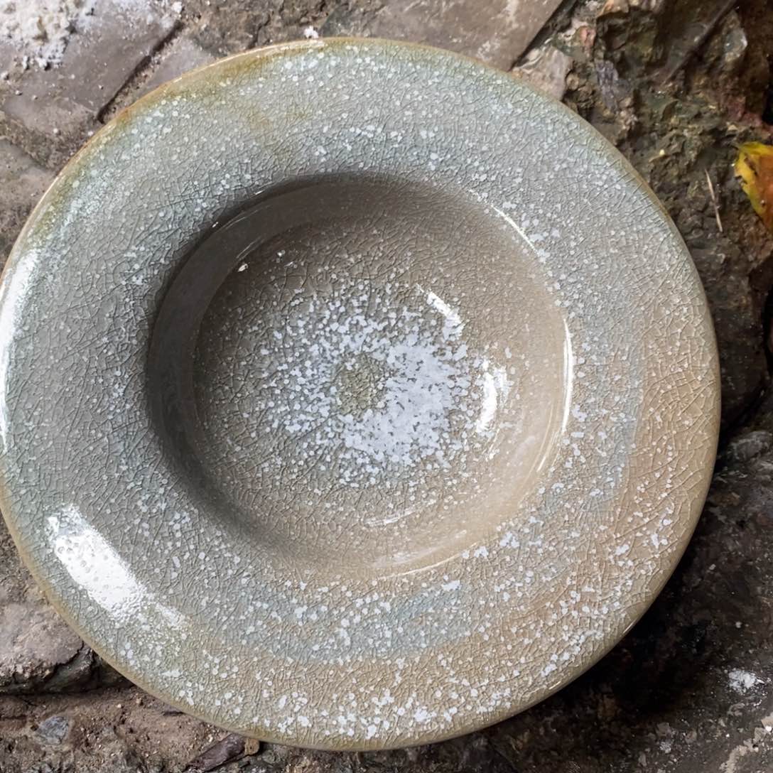 用***0陶瓷浪鬼柴烧 釉绘柴烧 盘