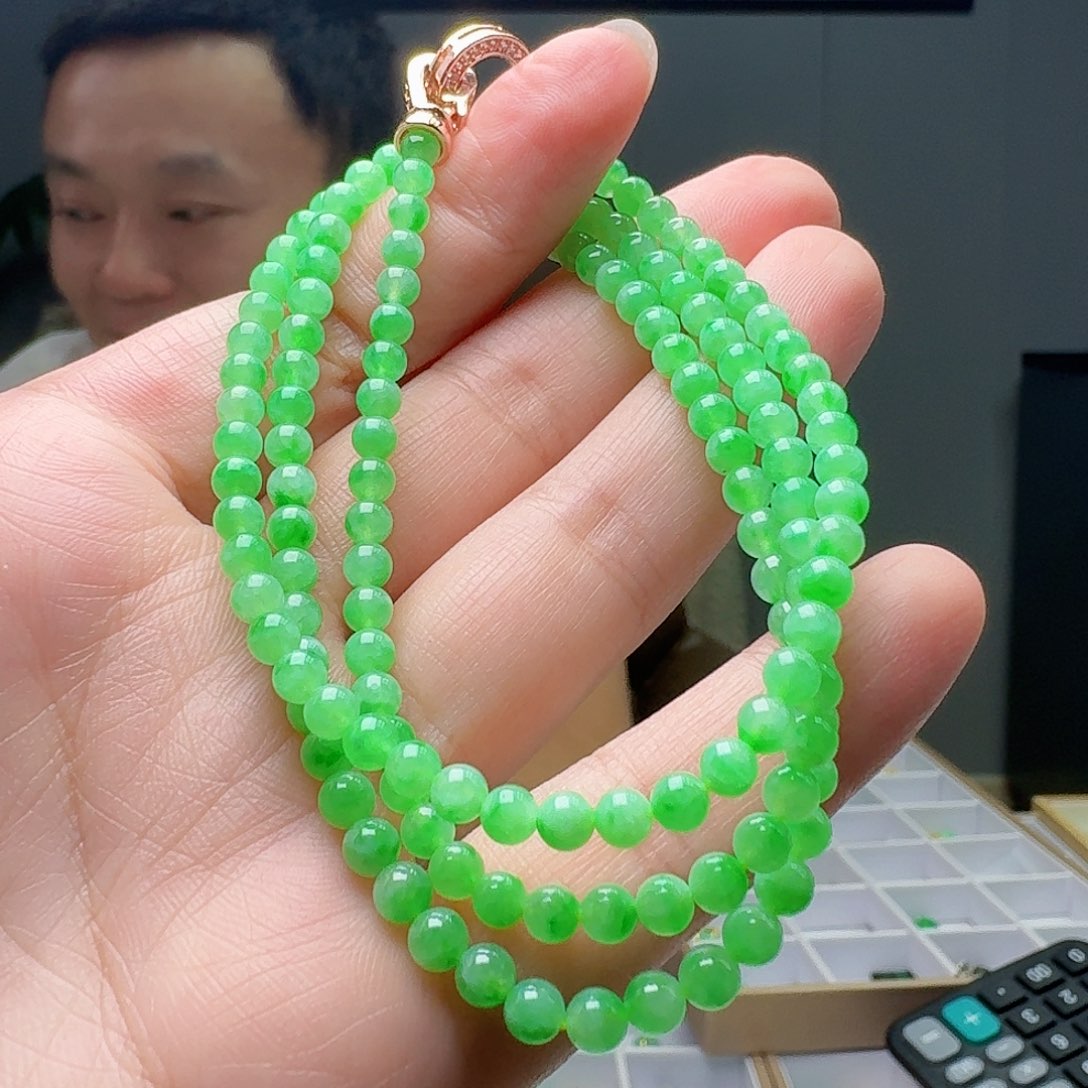 翡翠未镶嵌项链天然