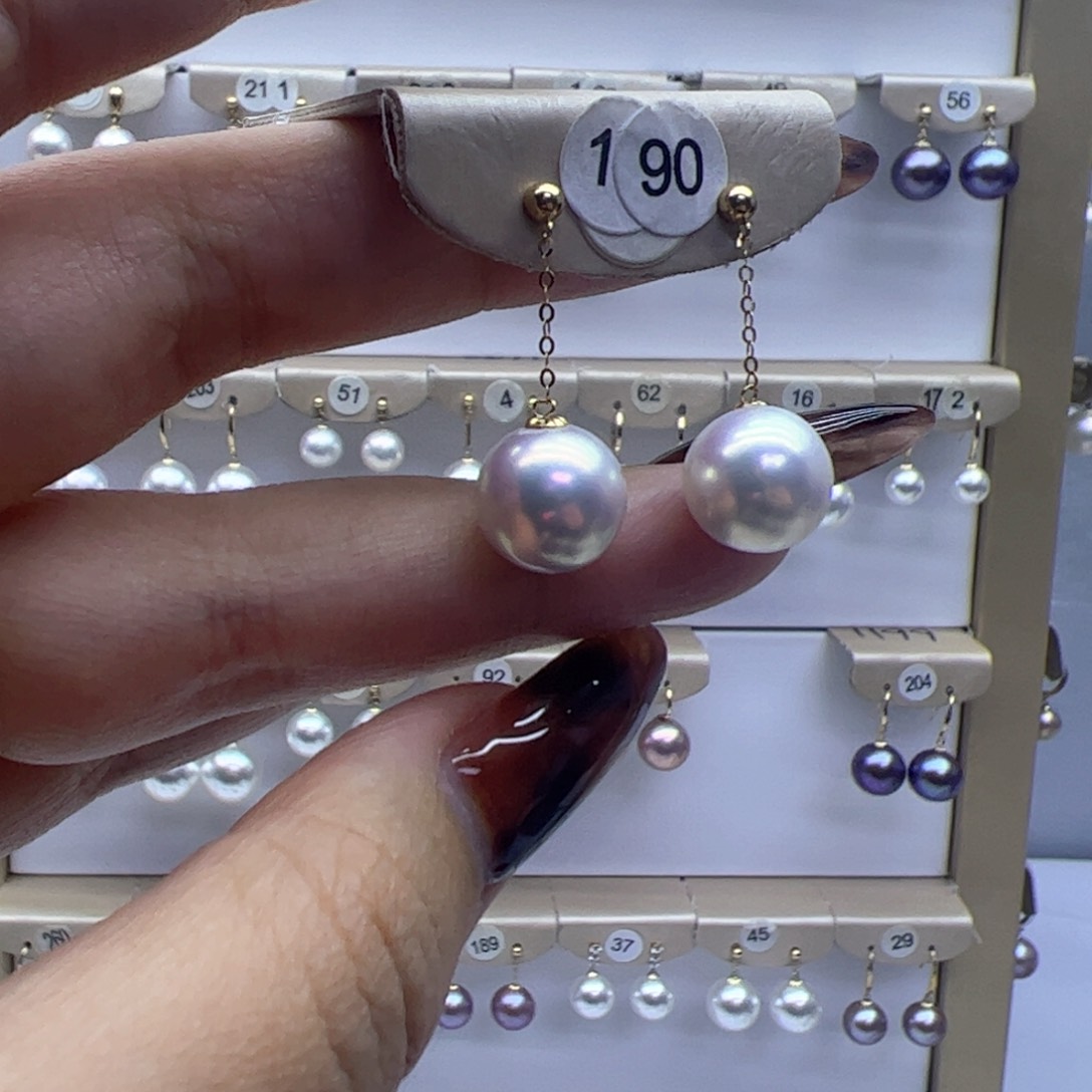 淡水珍珠耳饰18K金镶嵌