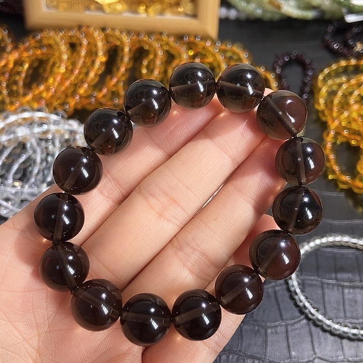 水晶手链未镶嵌茶晶14