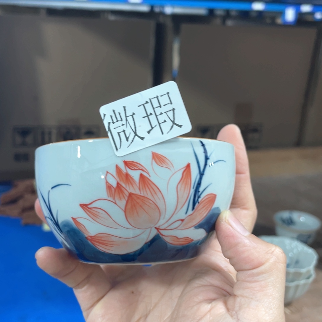 纯手绘釉下彩微瑕