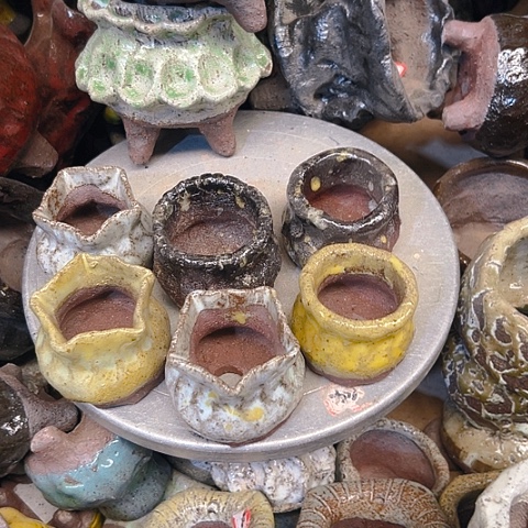 粗陶花盆手工花盆制作就这样的