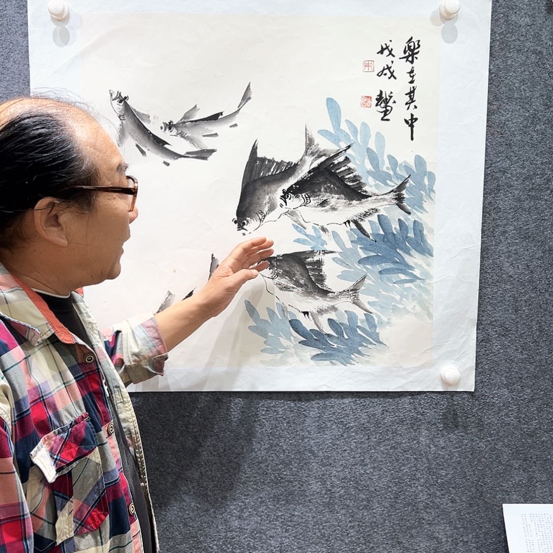 国画纯手绘画心原创