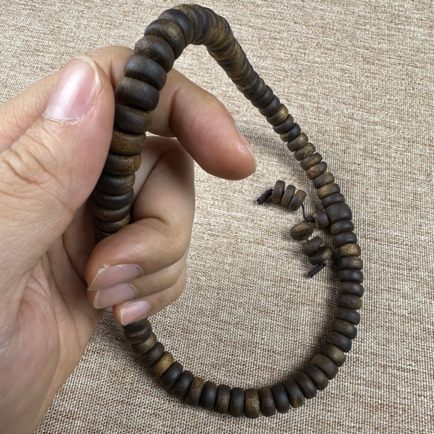 沉香随形算盘珠双圈手串10mm23g多样性发一