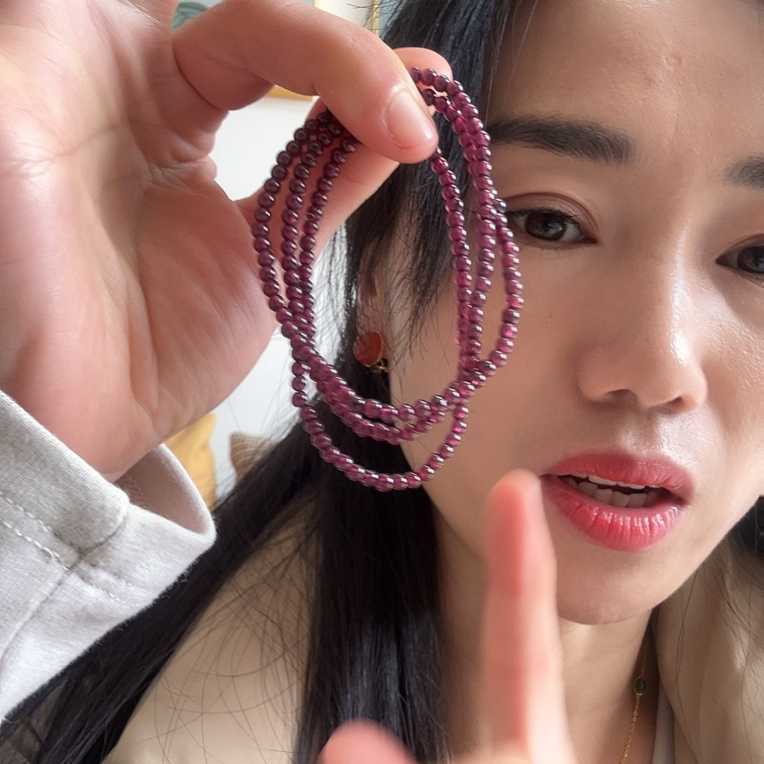 石榴石手串银S925镶嵌?*灵