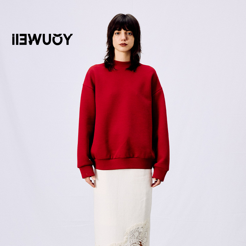 有尾YOUWEI 高级空气层拼蕾丝卫衣 Y1725105