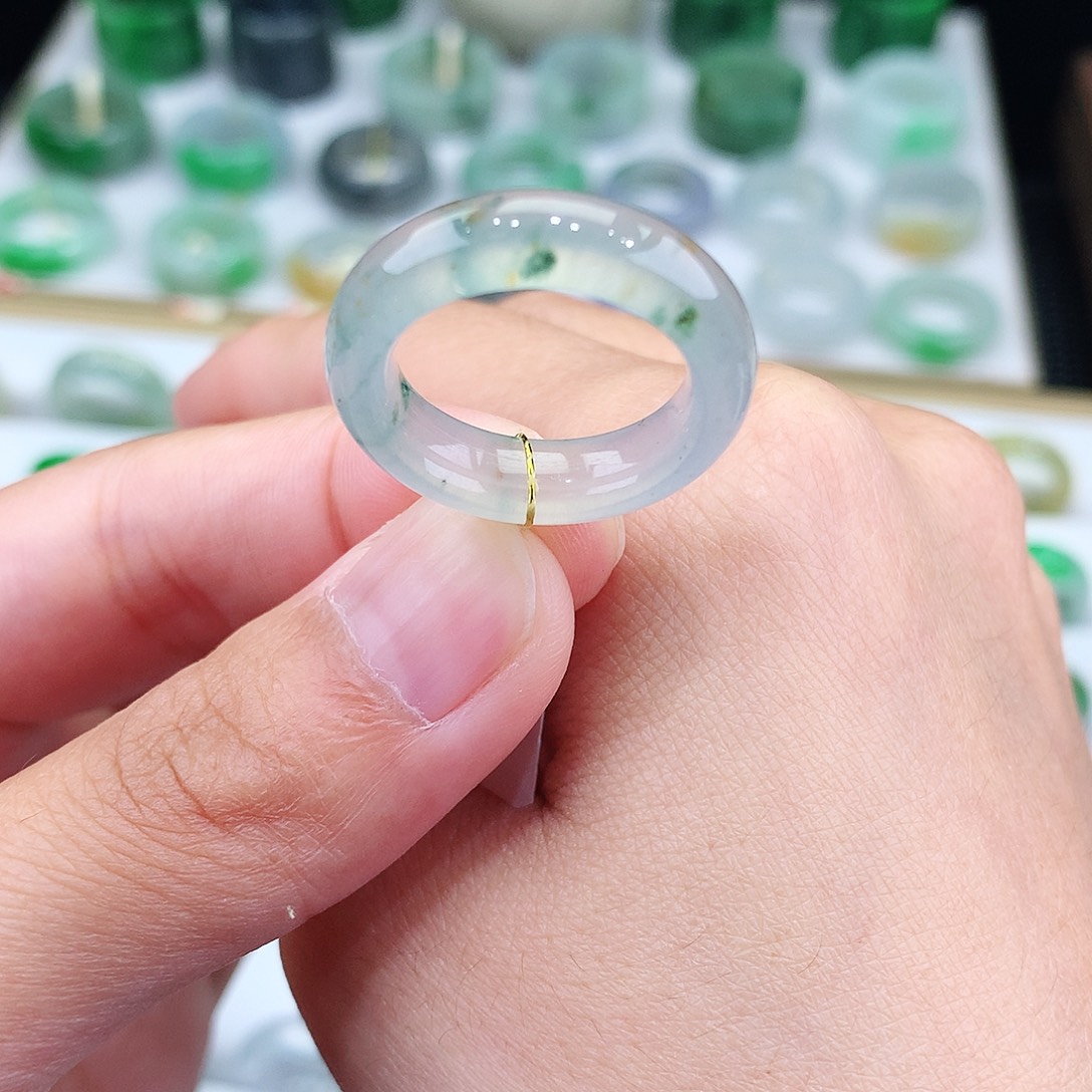 翡翠戒指未镶嵌14号冰飘花