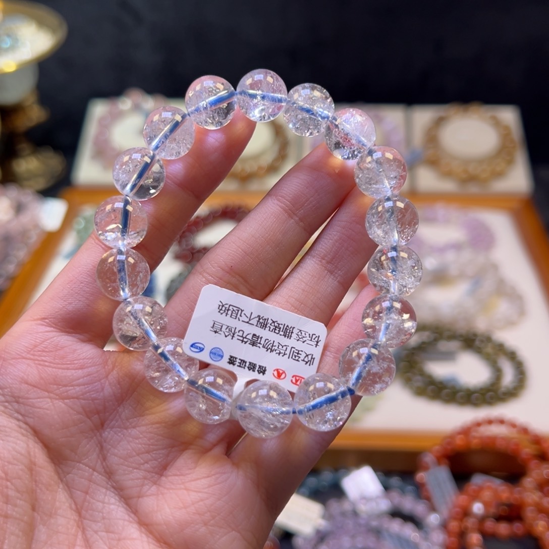 水晶手串未镶嵌n**a11m收藏级白阿塞