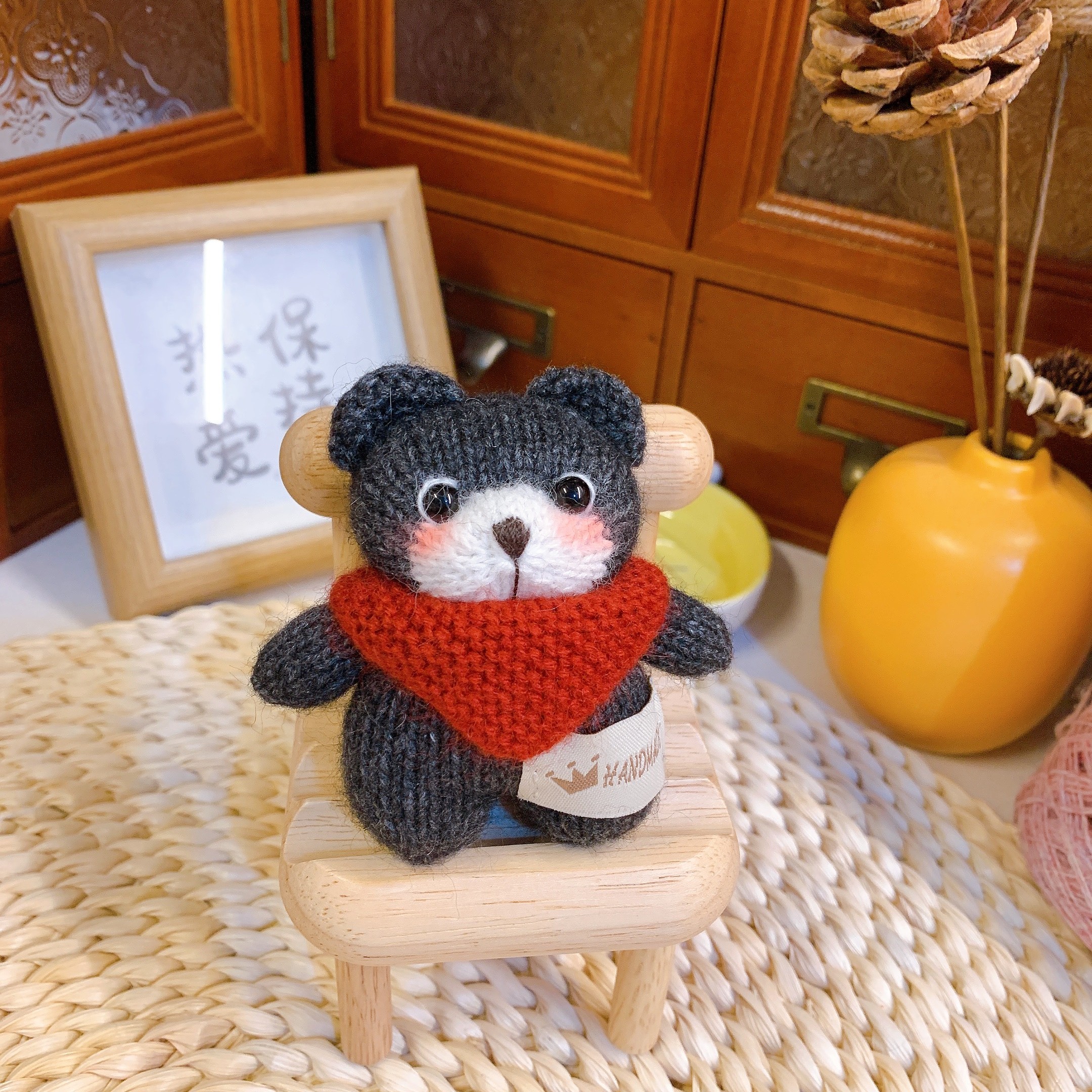 棒针三角巾小熊手工玩偶挂件摆件礼品[理性消费，拍下NO退NO换]