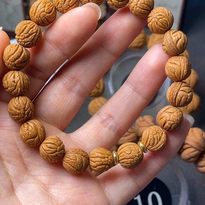 雪***狼手串文玩核桃秦岭野生龙纹桃核11