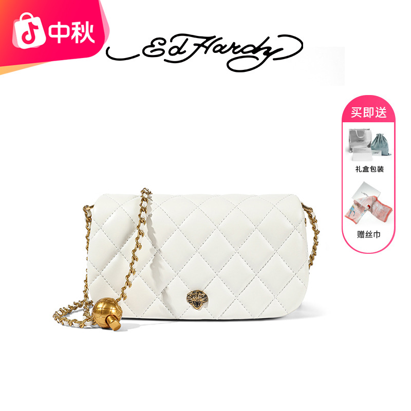 ED HARDY【琥珀流光】菱格链条包包2025年流行款包包小香风气质女包