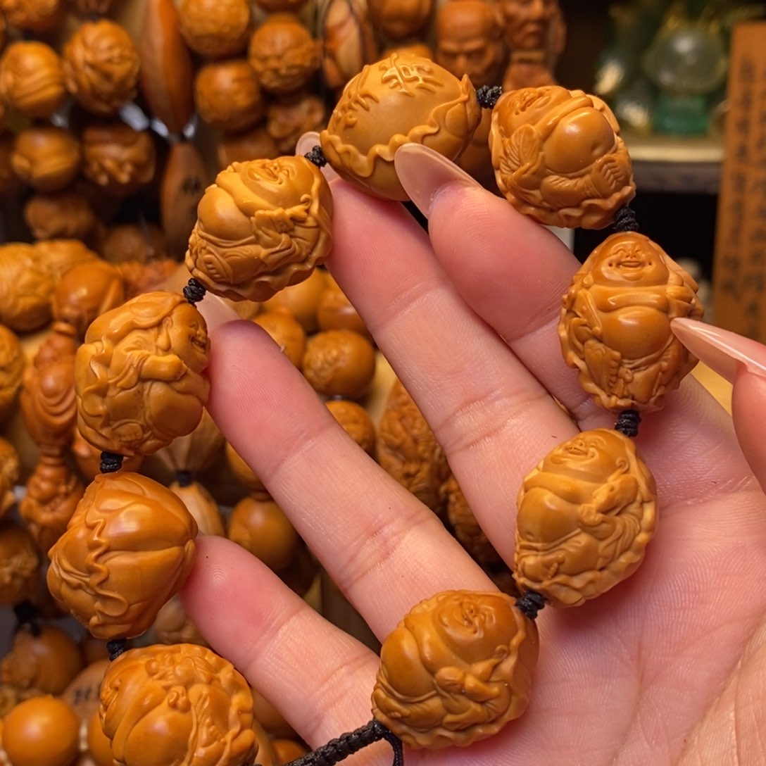 橄榄核手串/手链荷叶弥勒