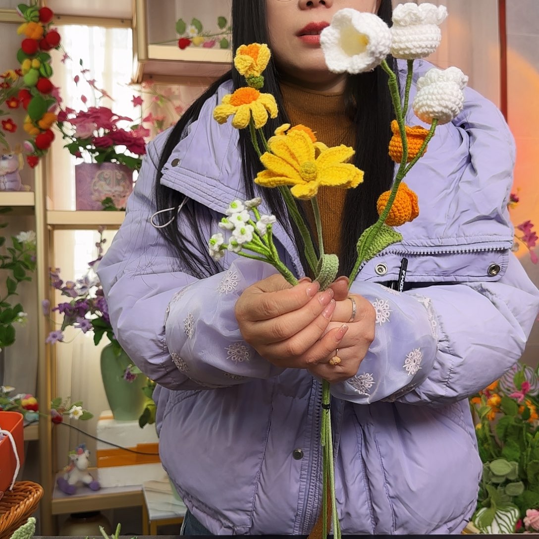 手工钩织设计花束