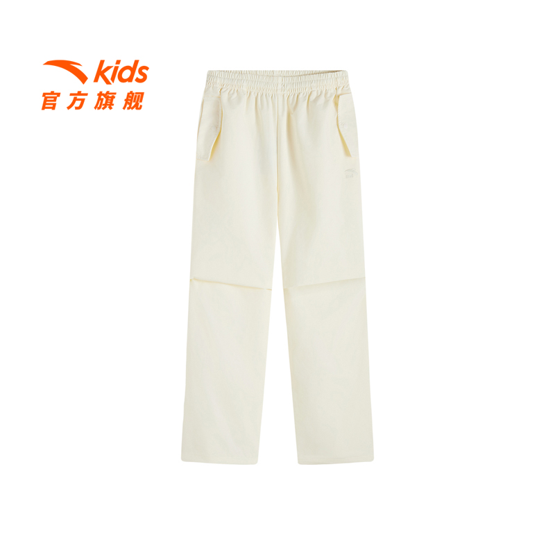 安踏儿童2025年新款流光风运动梭织长裤休闲裤女童潮服直筒裤
