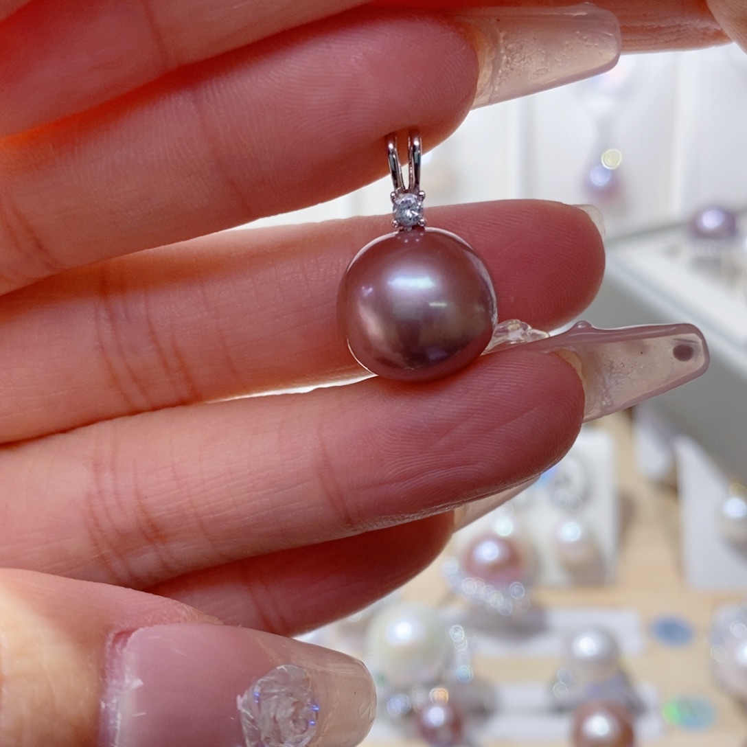 淡水珍珠吊坠(赠链)银S925镶嵌