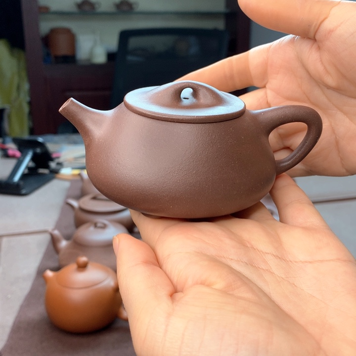 蓝***忆紫砂茶壶底槽清，石瓢，150cc