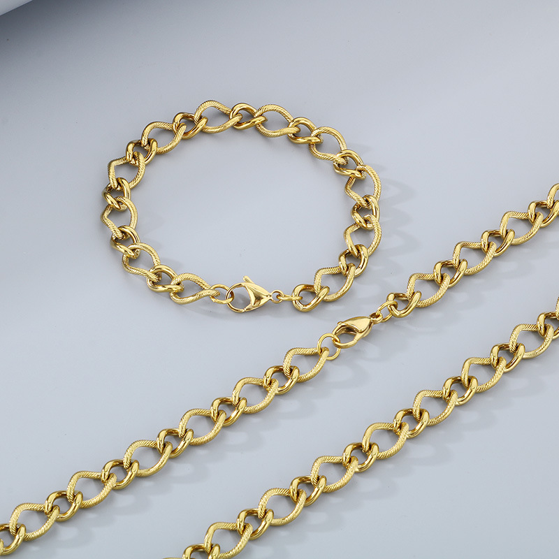 钛钢亚克力手链 钢手链欧美不锈钢手链不锈钢压花圈链手链批发