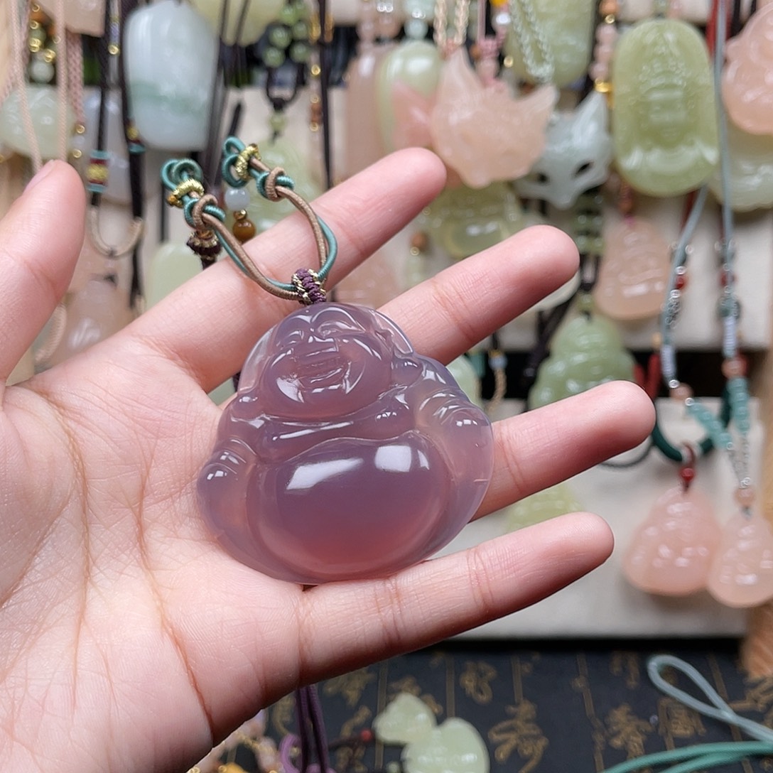 石英质玉合金颈饰43淡紫色玛瑙