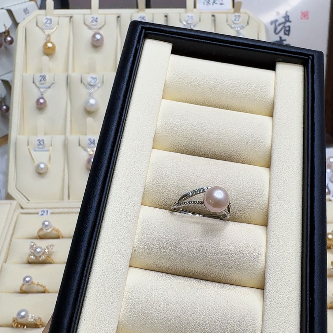 淡水珍珠戒指银S925镶嵌