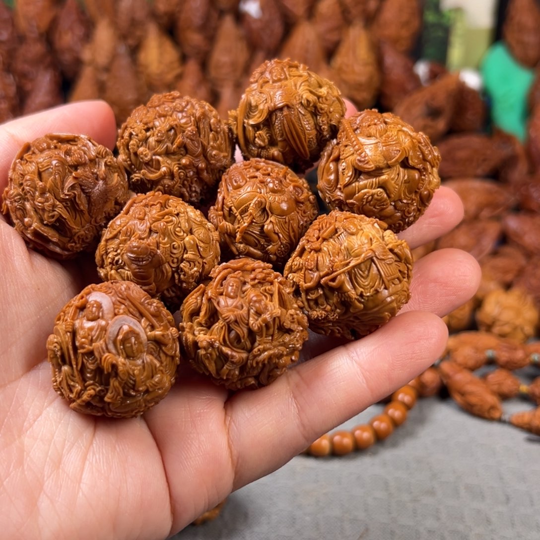 晓***勇手串/手链橄榄核核雕