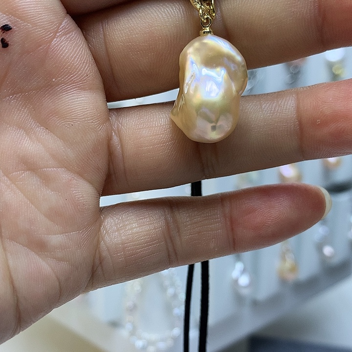 银S925镶嵌淡水珍珠巴洛克