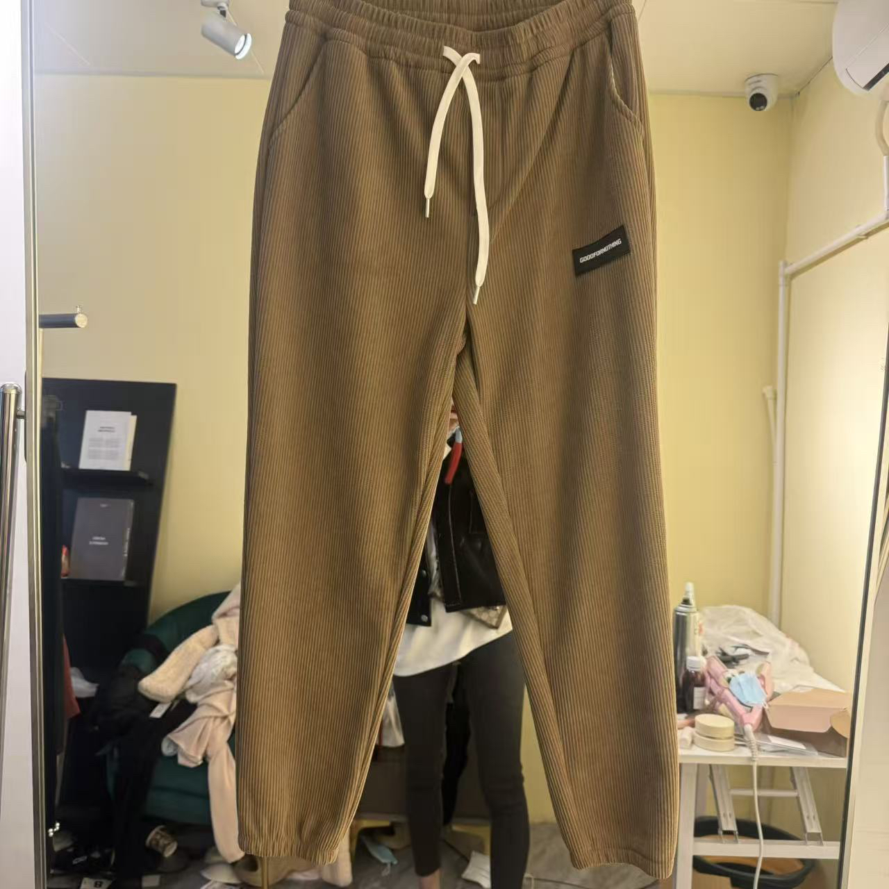 秋冬新款加绒束脚休闲裤女款柔软透气显高长裤