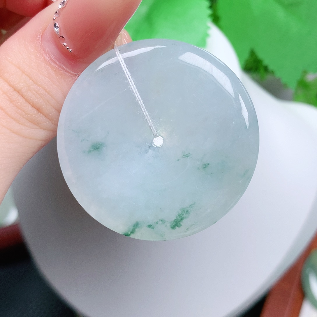 翡翠未镶嵌颈饰平安38.9-5.5