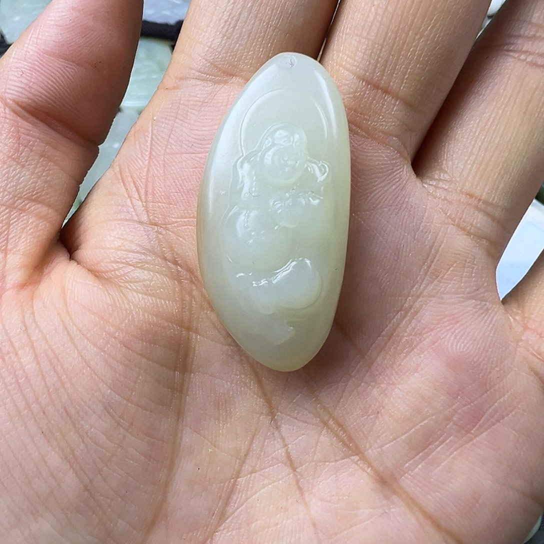 和田玉未镶嵌吊坠(不含链)卡38.1