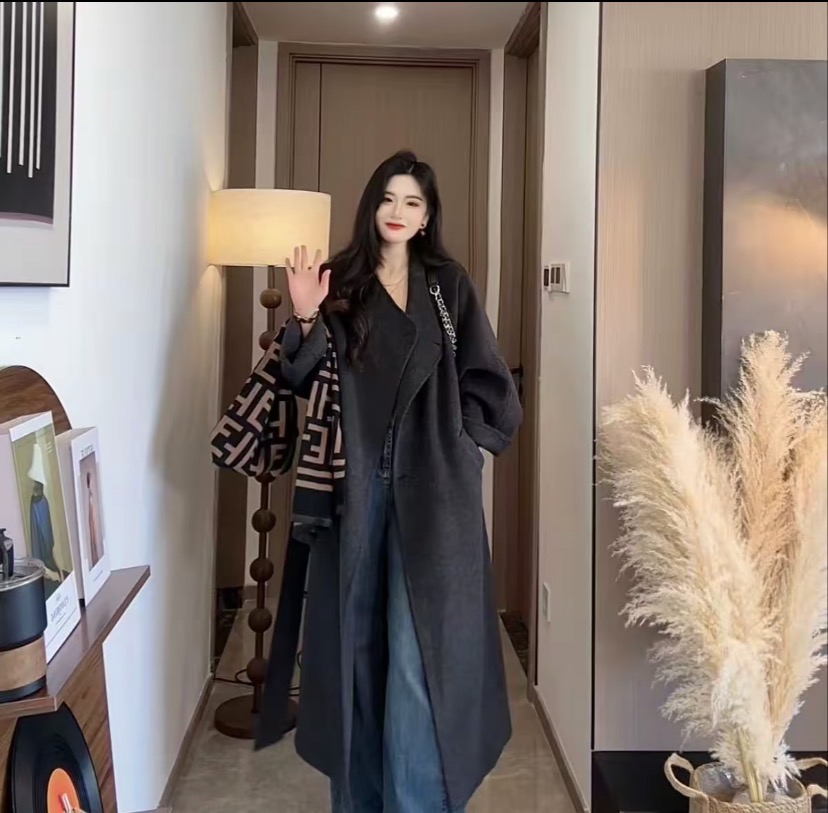 【人生大衣】插肩袖大翻领版型巨显瘦秋冬超长款羊毛大衣高著1