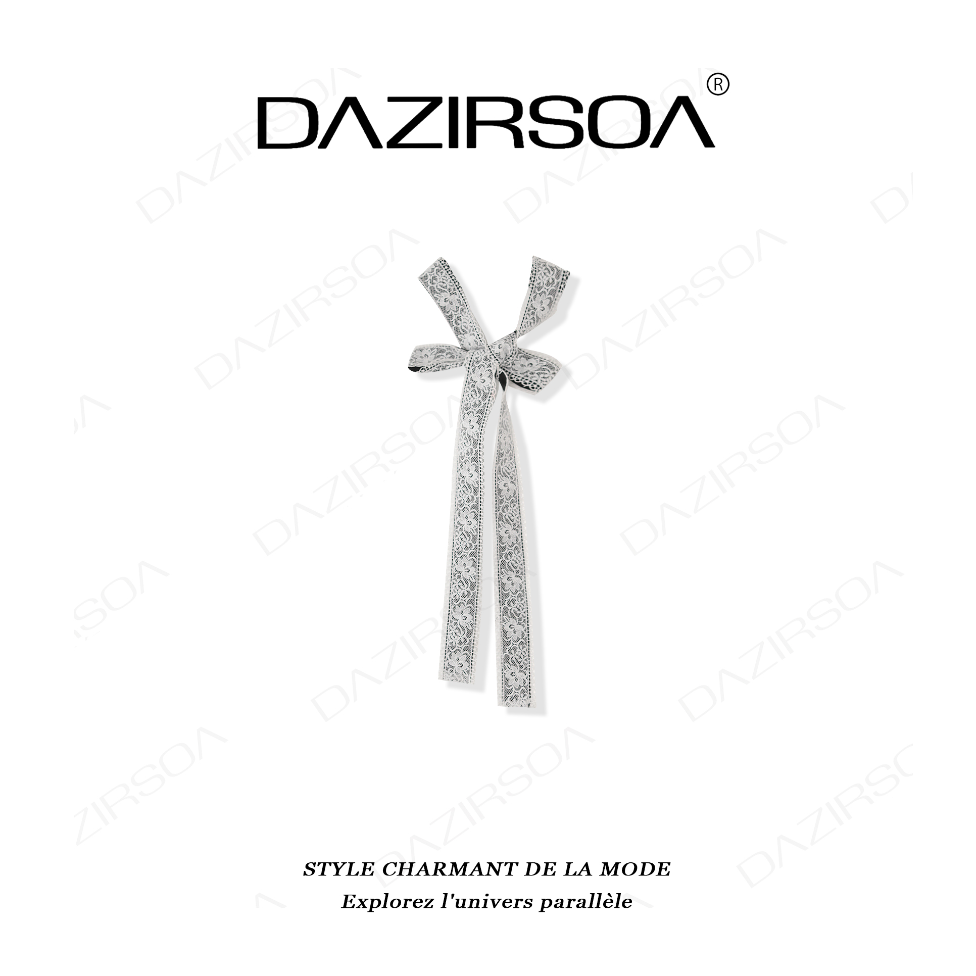 DAZIRSOA/达姿“花随风起”时尚百搭拼接蕾丝花朵洋气丝巾 X225