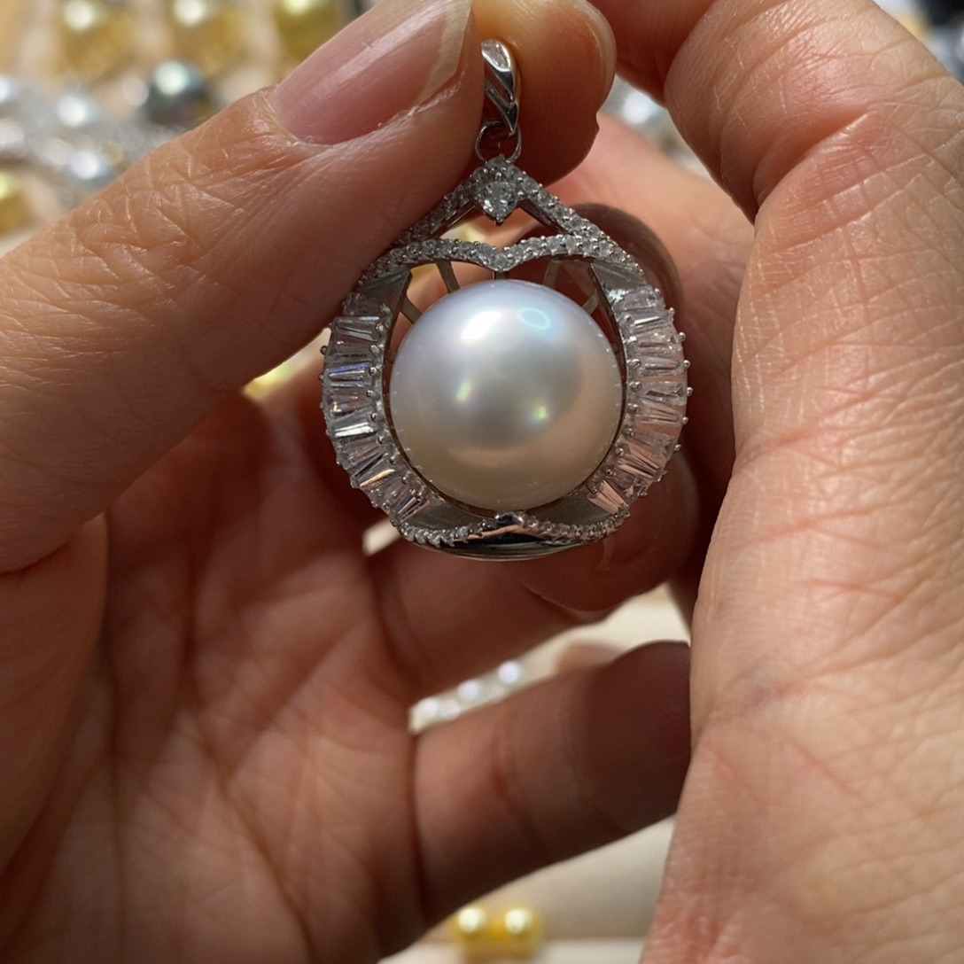 海水珍珠颈饰银S925镶嵌