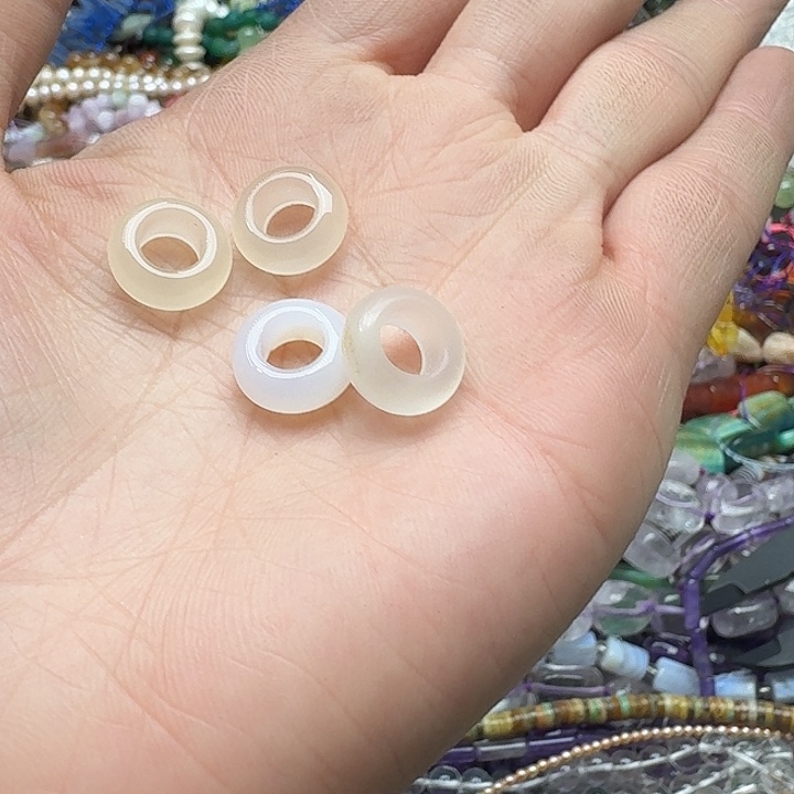 玛瑙/玉髓未镶嵌珠宝半成品2个14mm跑环