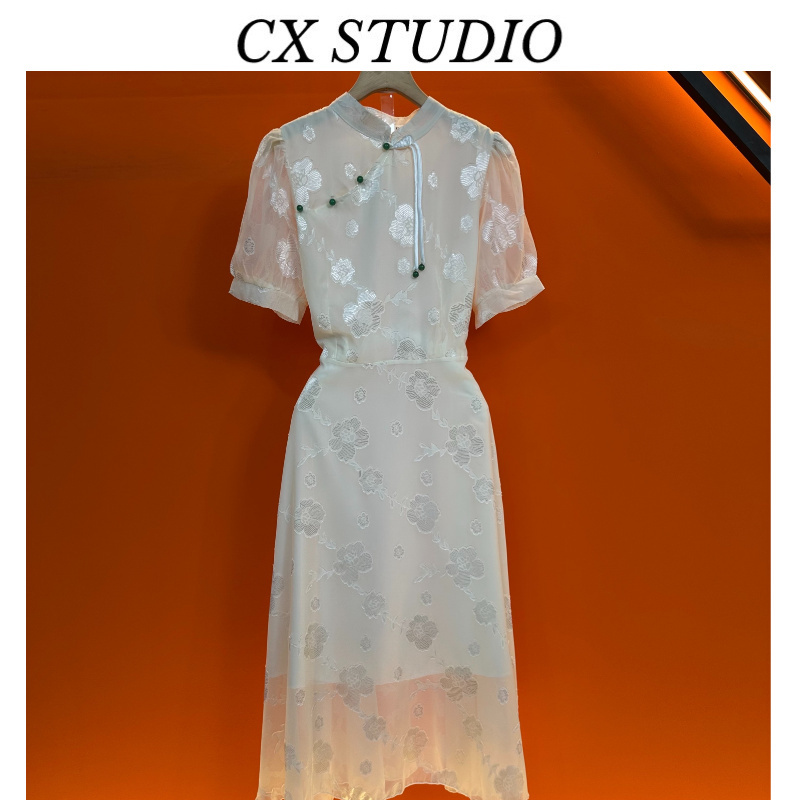 经典收腰轻奢时尚夏季连衣裙（定制女装）S7333