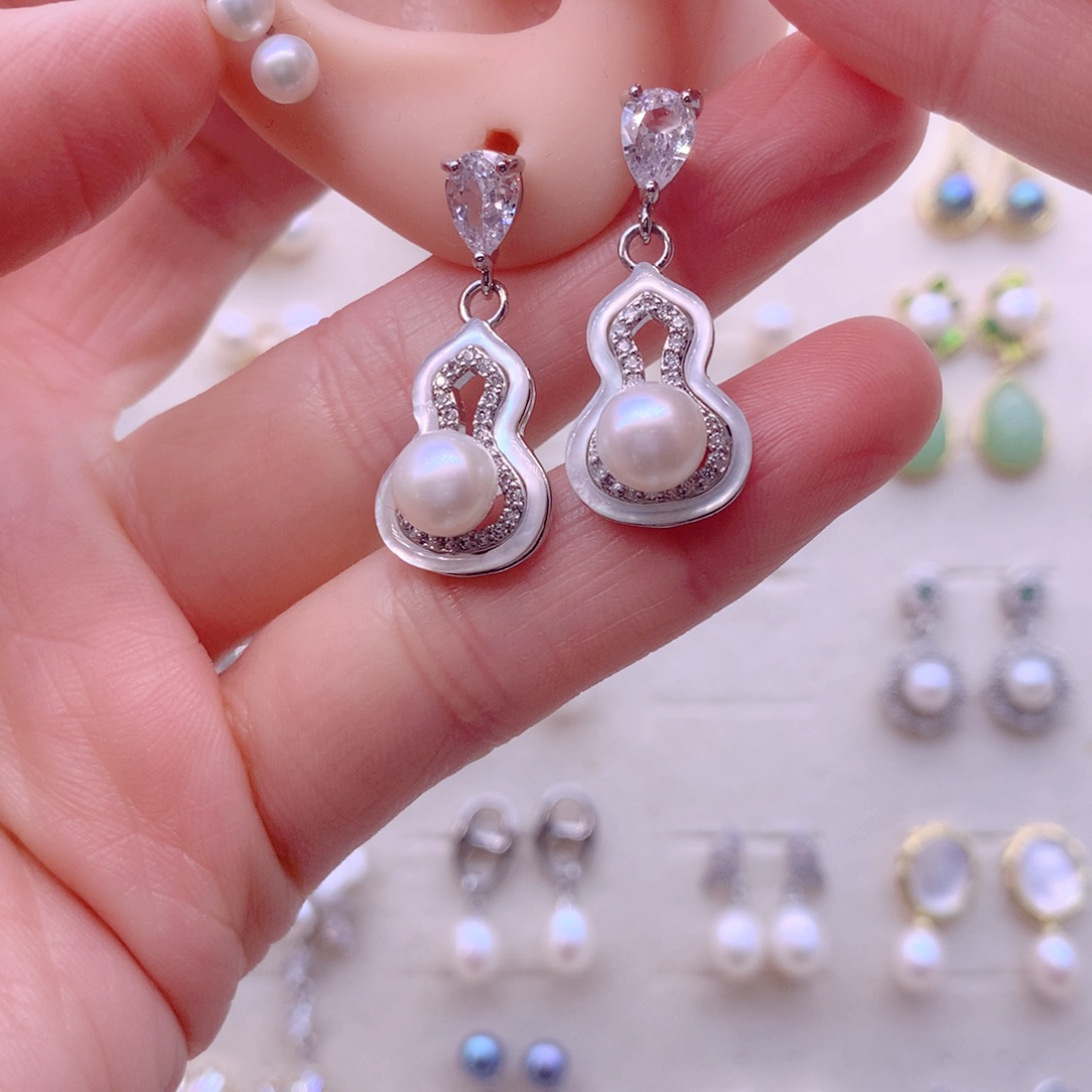 耳饰合金淡水珍珠