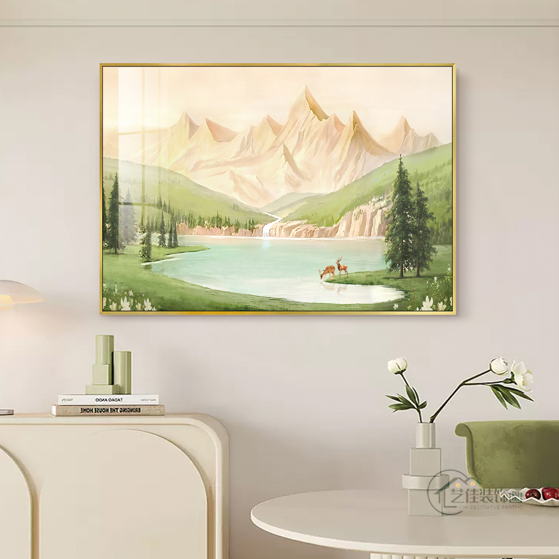 日照金山装饰画山水风景挂画适合年轻人餐厅画新款寓意好新居壁画