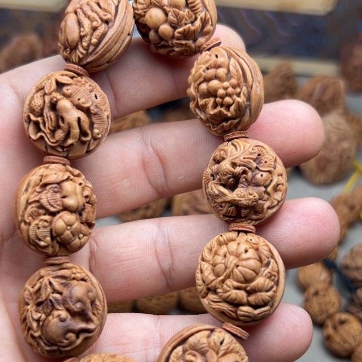 桃核手串桃核雕刻十全十美多宝