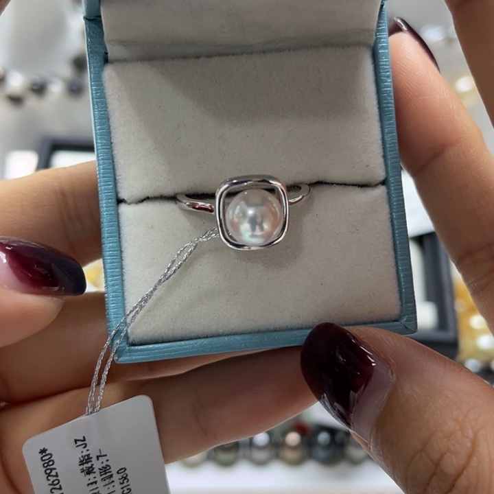 海水珍珠戒指银S925镶嵌