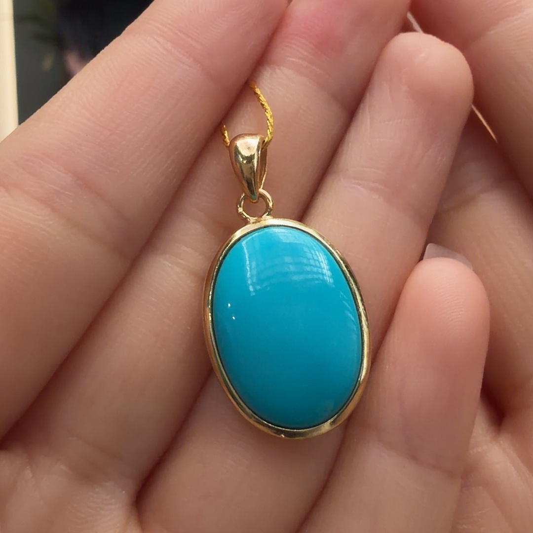 绿松石银S925镶嵌颈饰