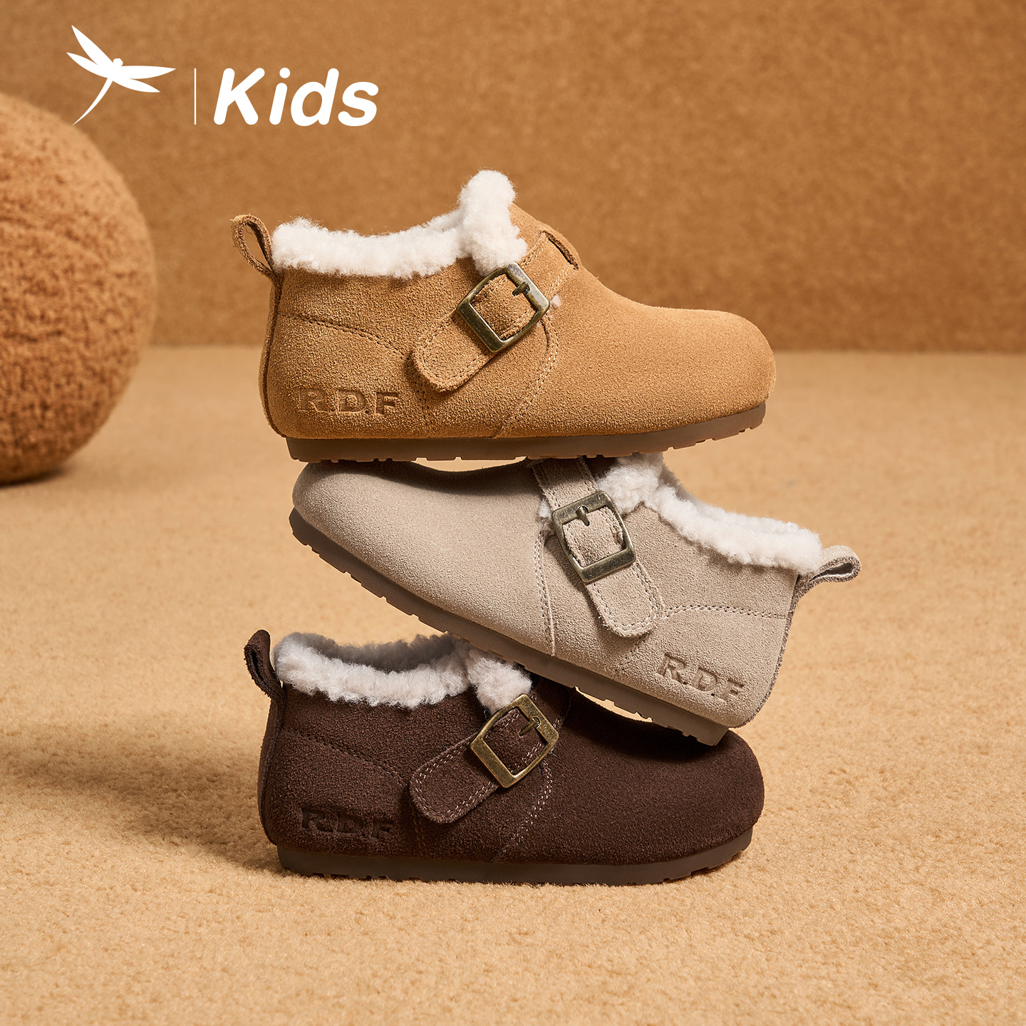 女童鞋2025秋冬季新款棉鞋高帮毛毛鞋勃肯鞋加绒二棉鞋
