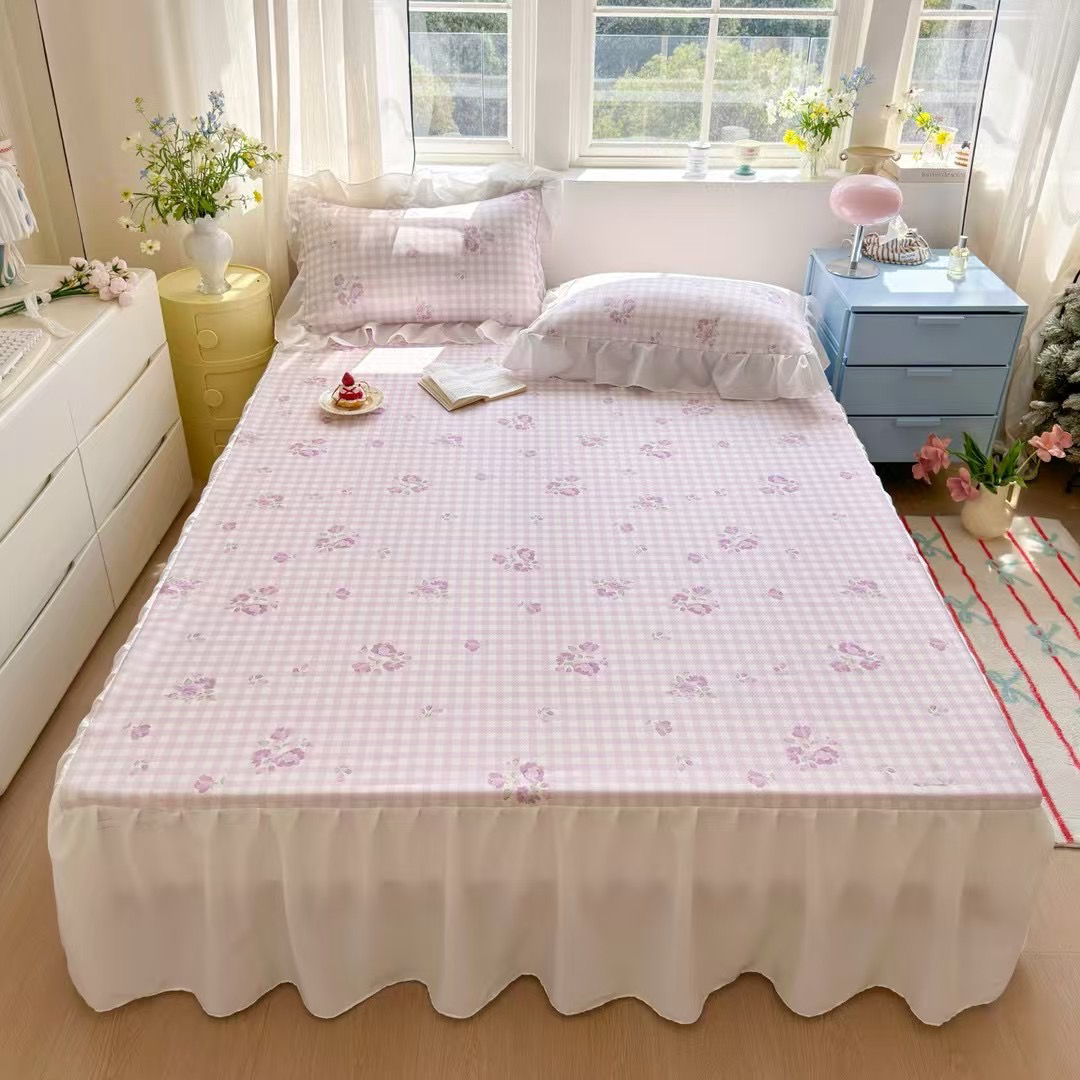 凉感席，床裙款碳光席牛奶碳光冰丝席