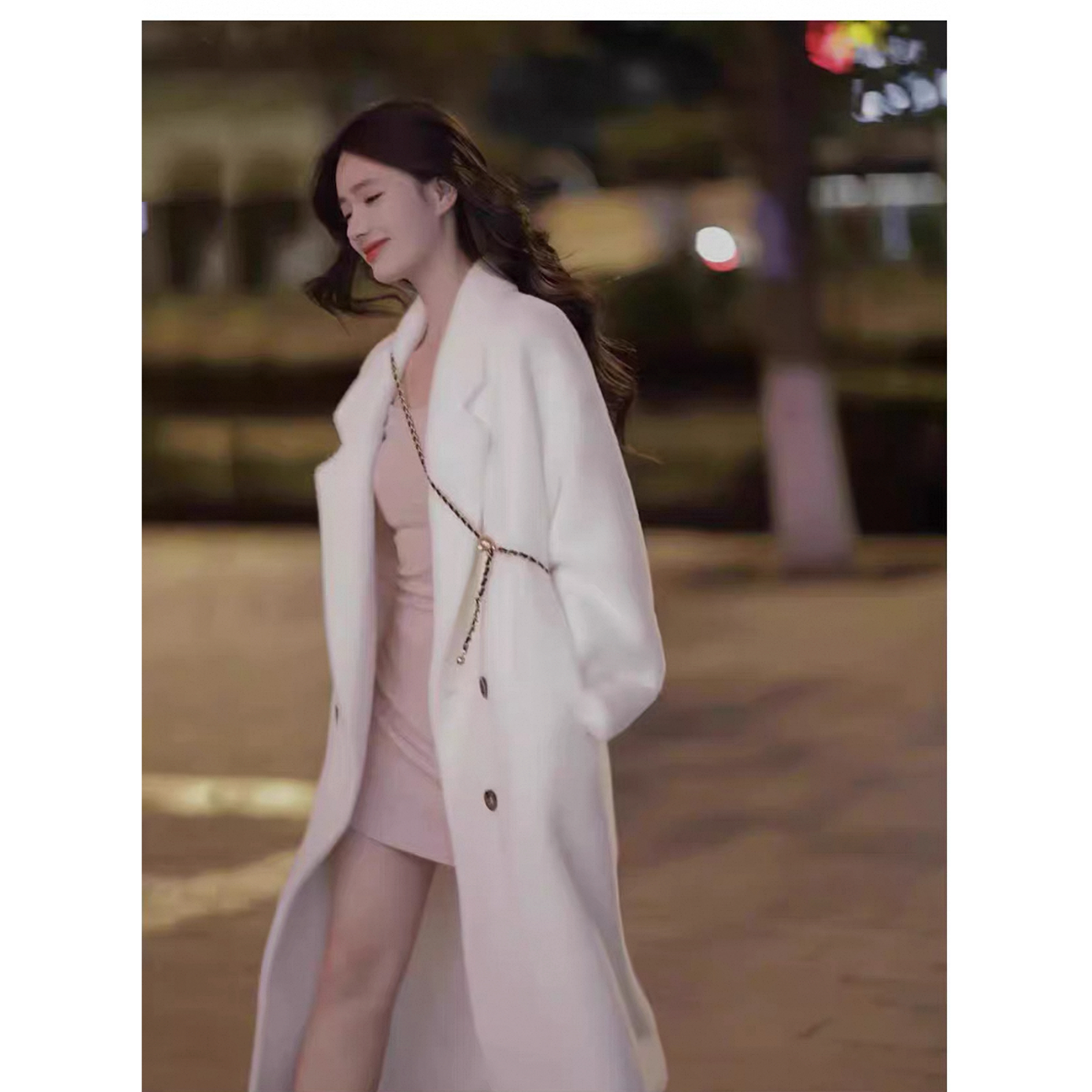 B888 2025新简约气质高级韩系加厚白色宽松2025年女款流行外套